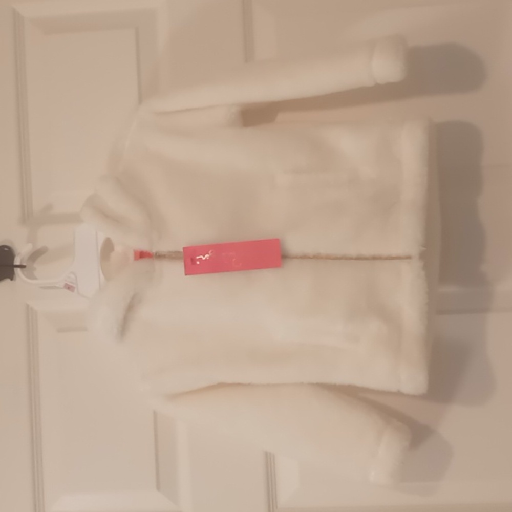 Lilly Pulitzer Girls Eastley White Sherpa Hoodie New with Tags